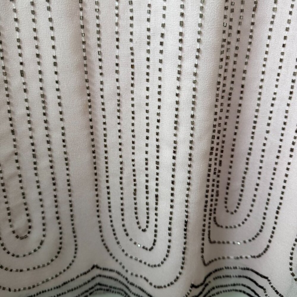 FROCK AND FRILL Beaded Art Deco Dress | Blush & Silver | Size 8 - Picture 5 of 9